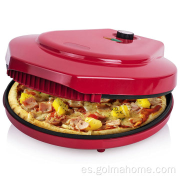 Máquina de pizza de 220 V uso doméstico eléctrico 12 pulgadas sartén de pizza Temporizador mecánico Control Horno de pizza Máquina de sartén redonda